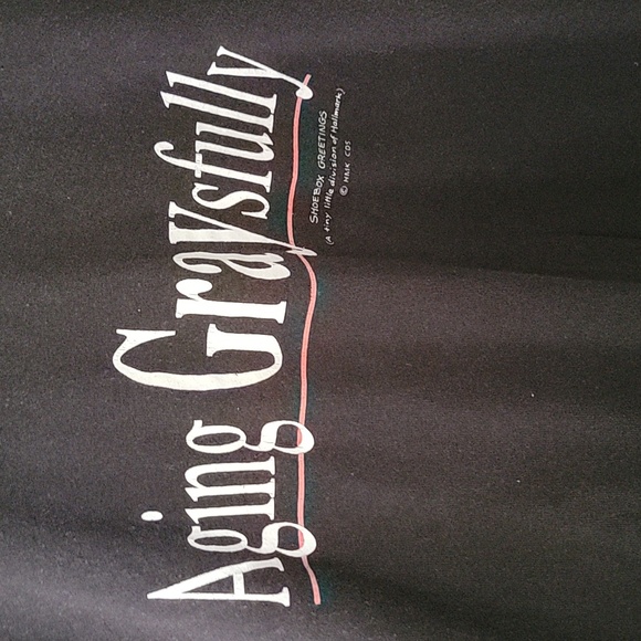 Aging Graysfully Old Person T Shirt Adult L Black Pun Funny Vintage 90s - Picture 2 of 4